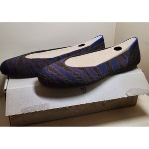 Rothy's Shoes Sapphire Zebra Square Toe Ballet Flat Size 7.5 US Womens Comfort